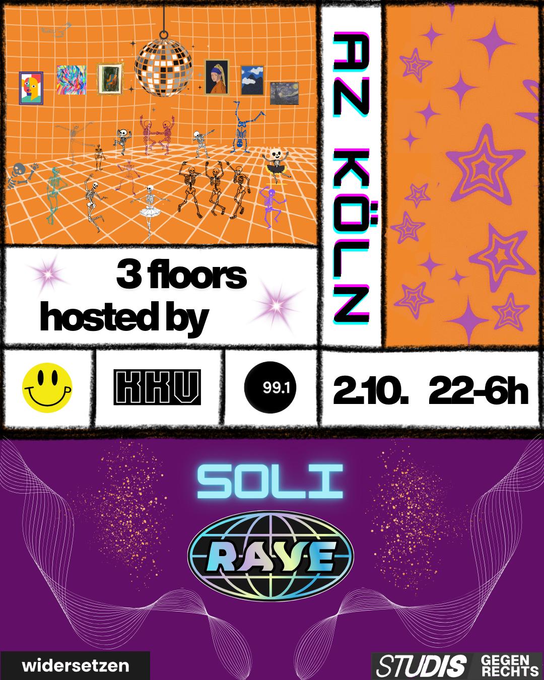 Soli-Rave // 3 Floors: Kölnkalkverbot, Hochschulradio Aachen, Tp_Soundsystem