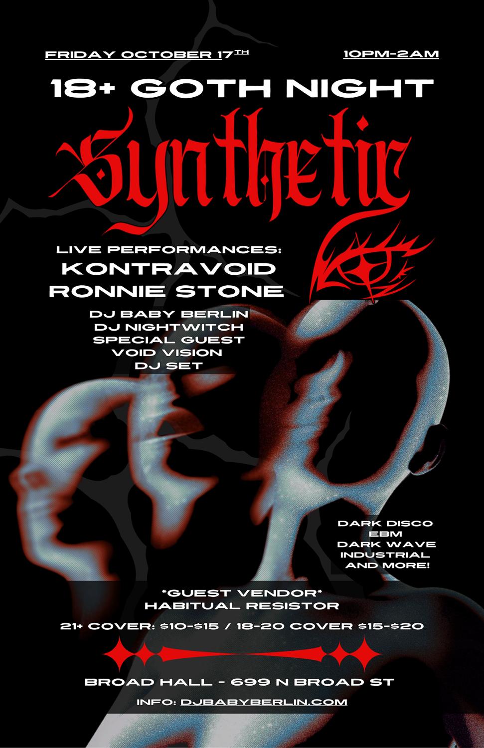 Synthetic - Goth Electronic Dance Party With Ronnie Stone & Kontravoid