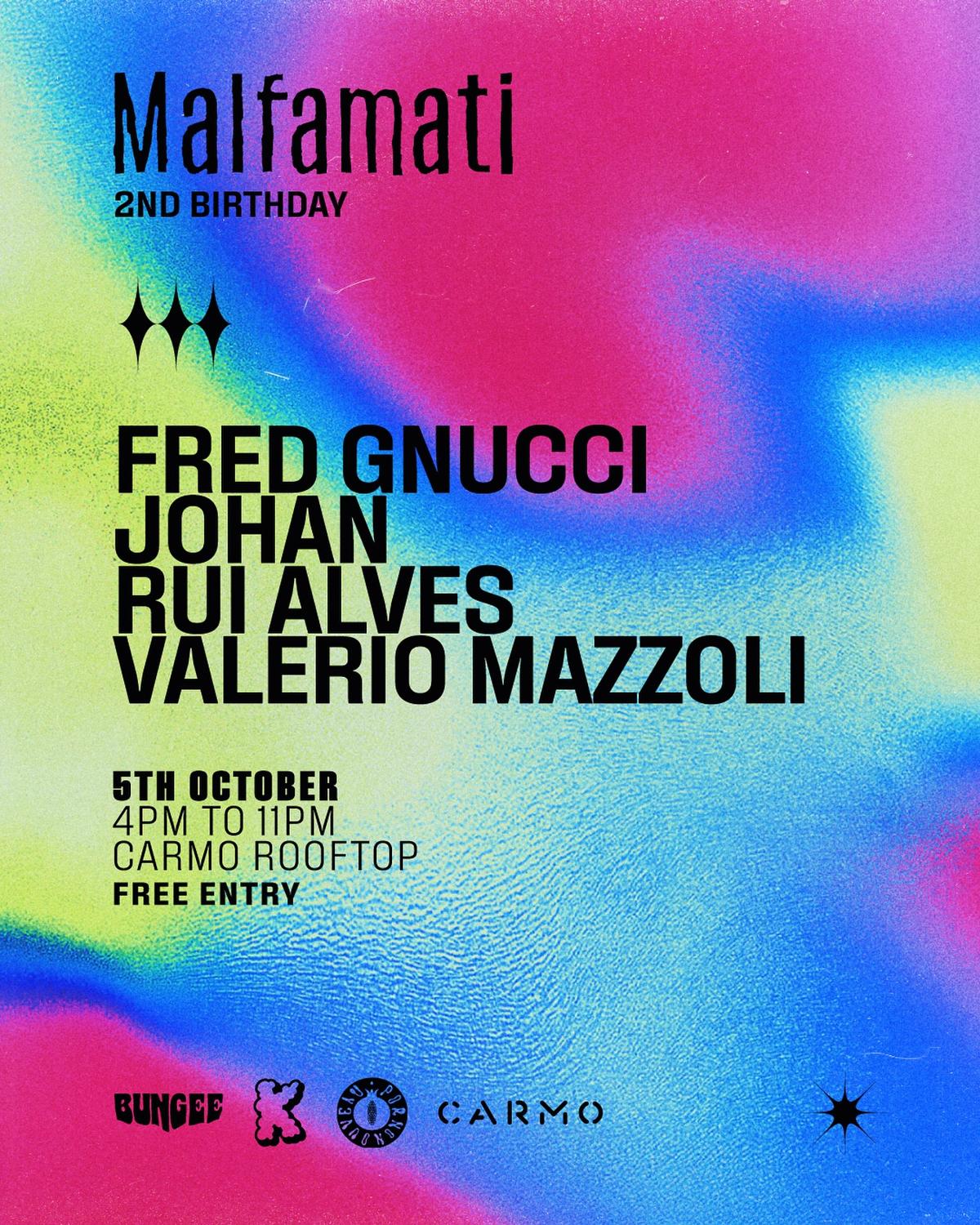 Malfamati X Bungee X Kaleido • Carmo Rooftop • Free Party
