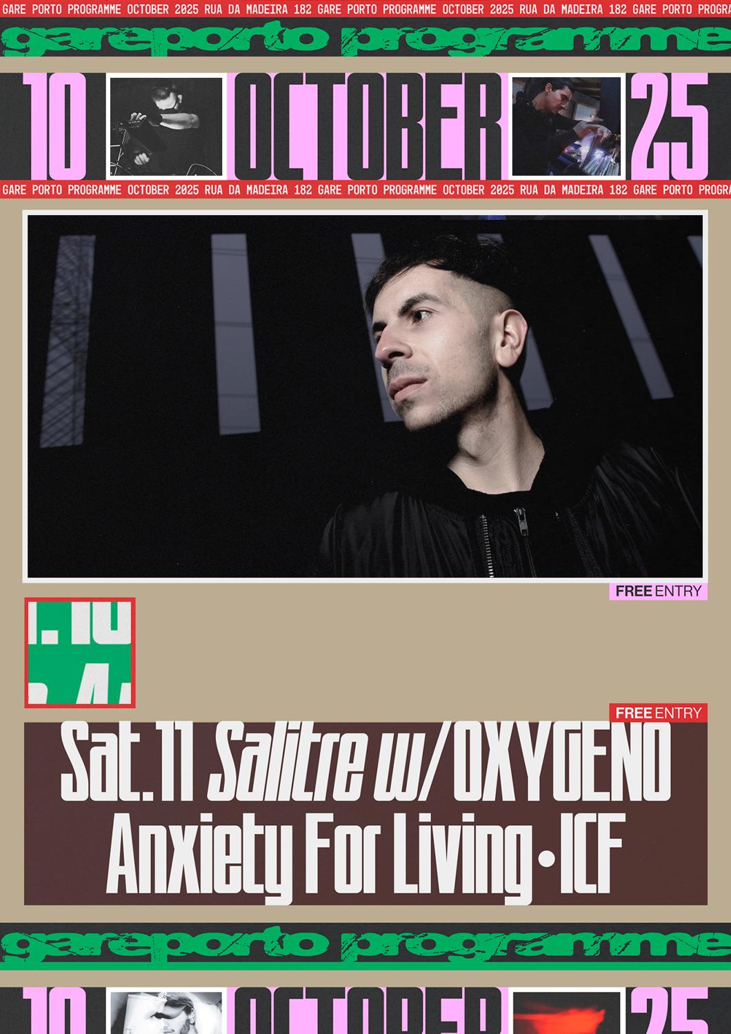 Salitre With Oxygeno, Anxiety For Living, Icf (Free Entry)