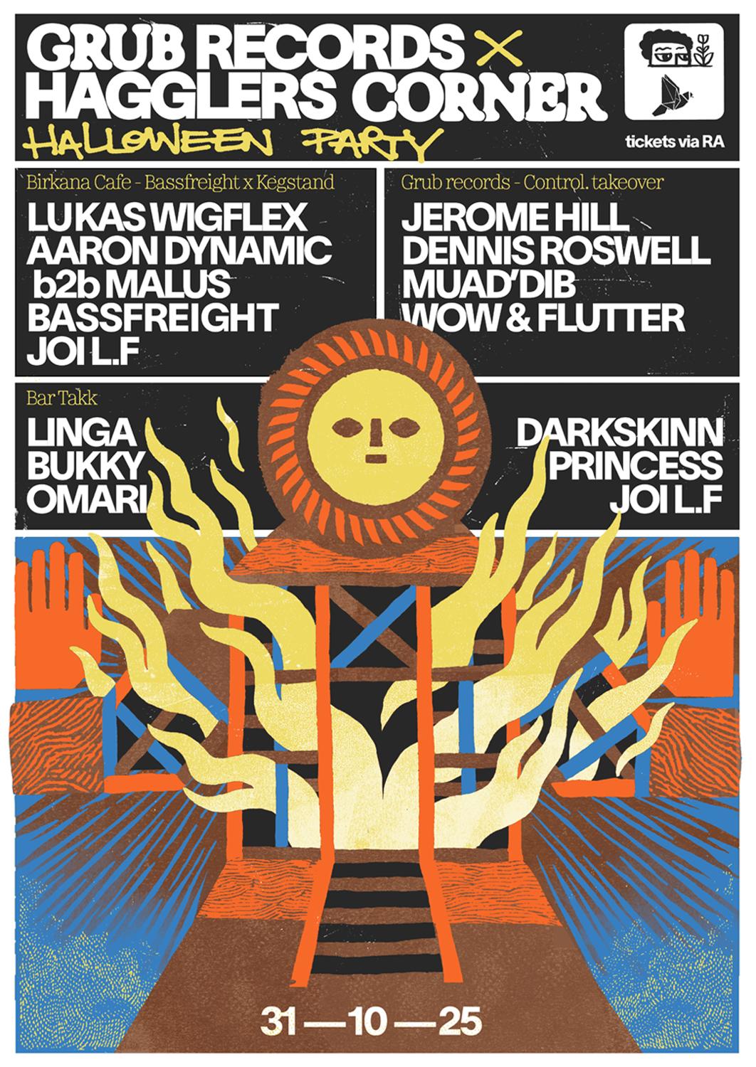 Grub Records X Hagglers Corner Halloween Party: Jerome Hill, Lukas Wigflex