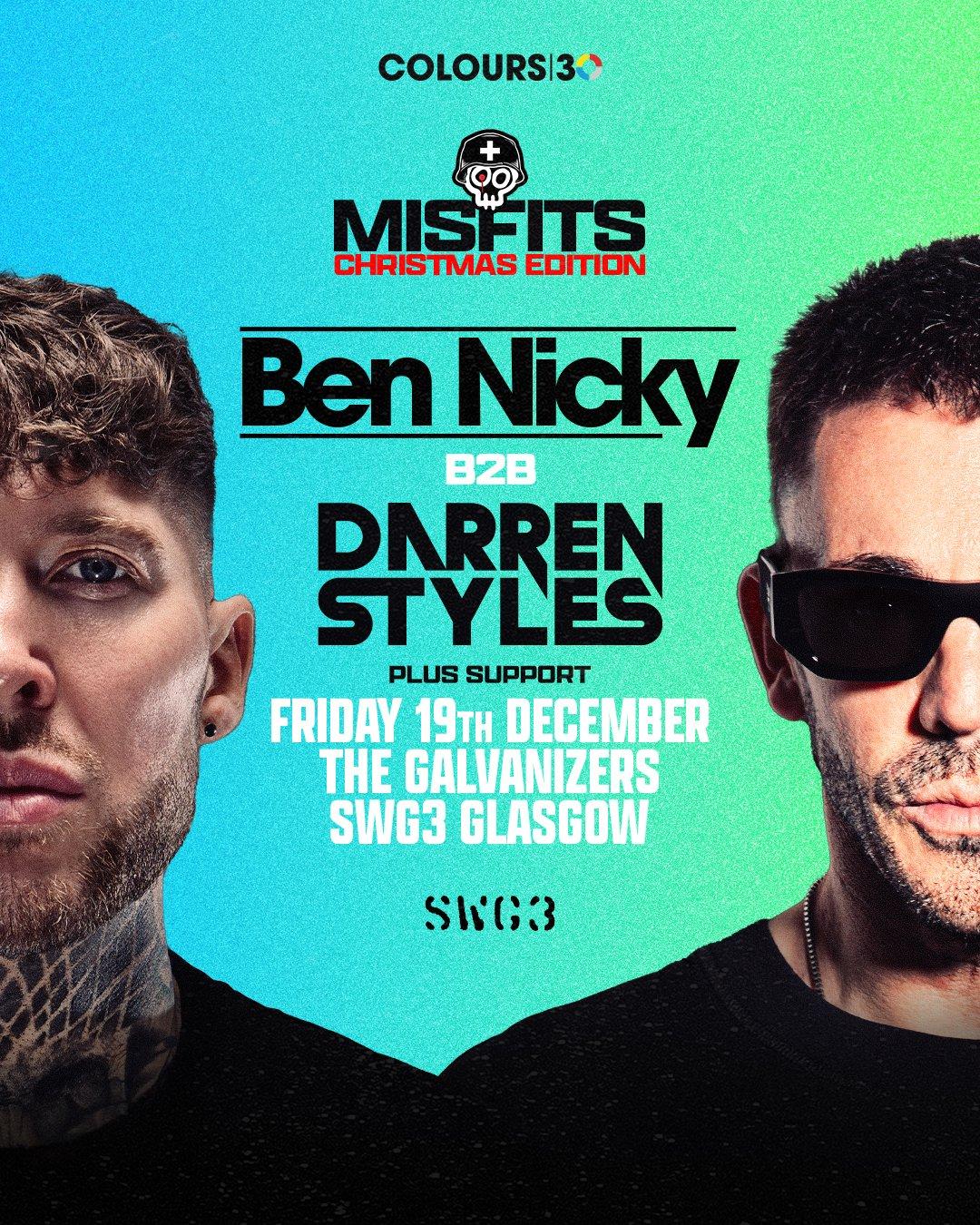 Misfits Xmas Party With Ben Nicky B2B Darren Styles
