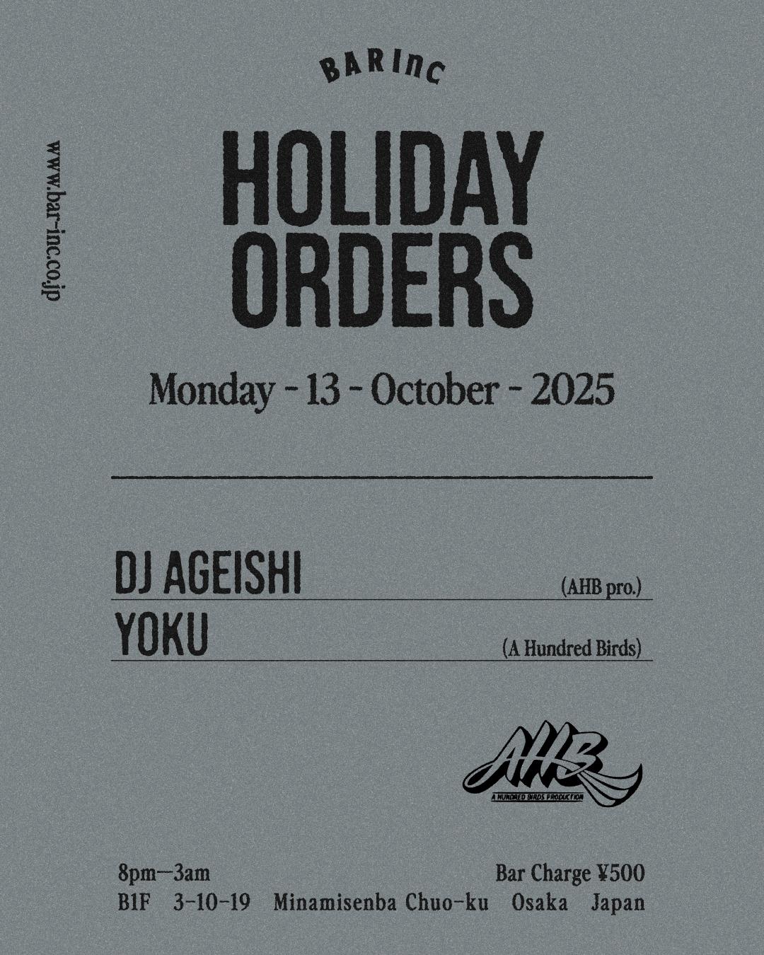 Weekday Orders