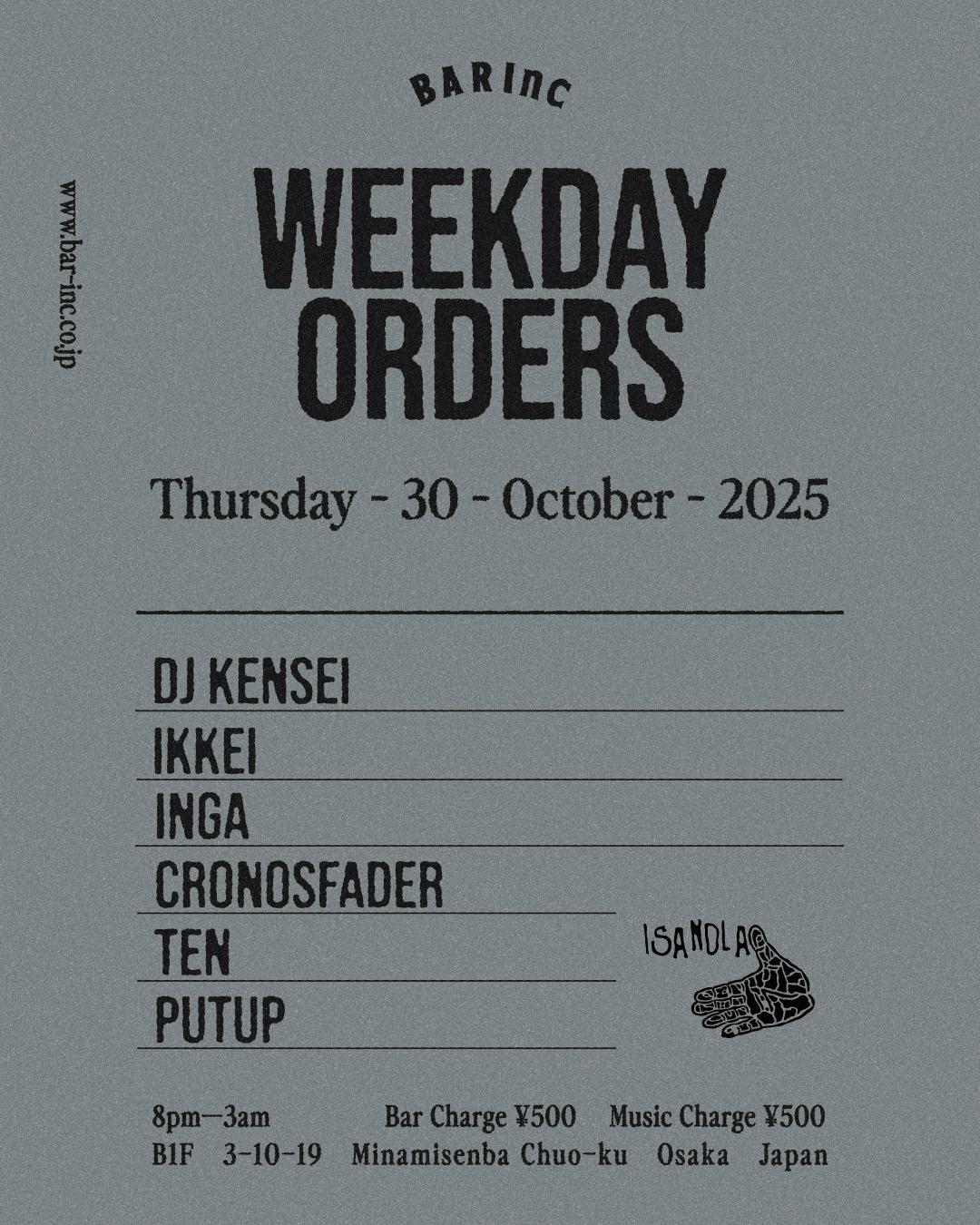 Weekday Orders