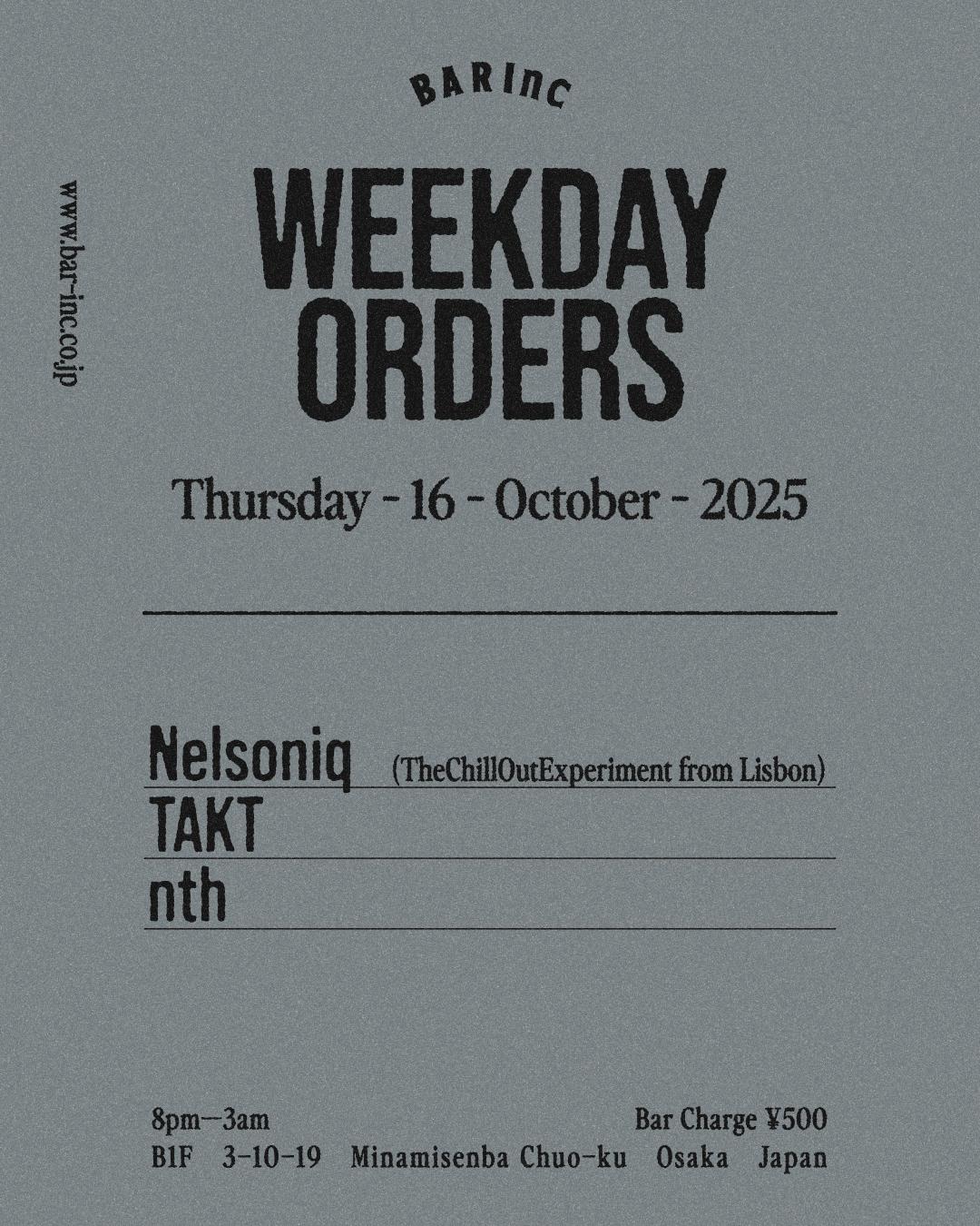 Weekday Orders