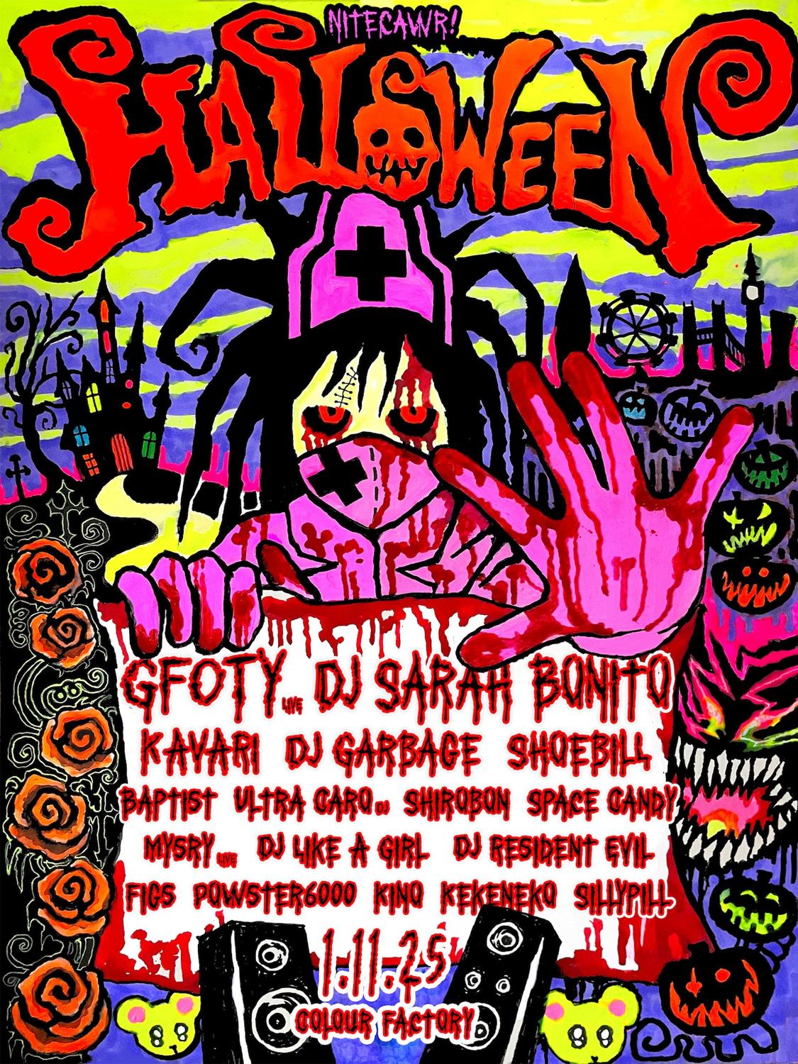 Nitecawr! Halloween - Gfoty, Dj Sarah Bonito, Kavari + More