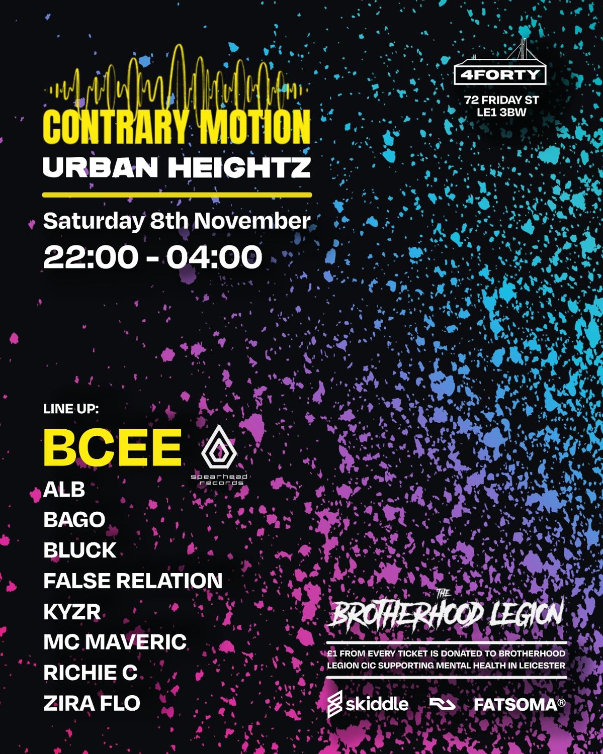 Contrary Motion X Urban Heightz D&B: Bcee (Spearhead Records)