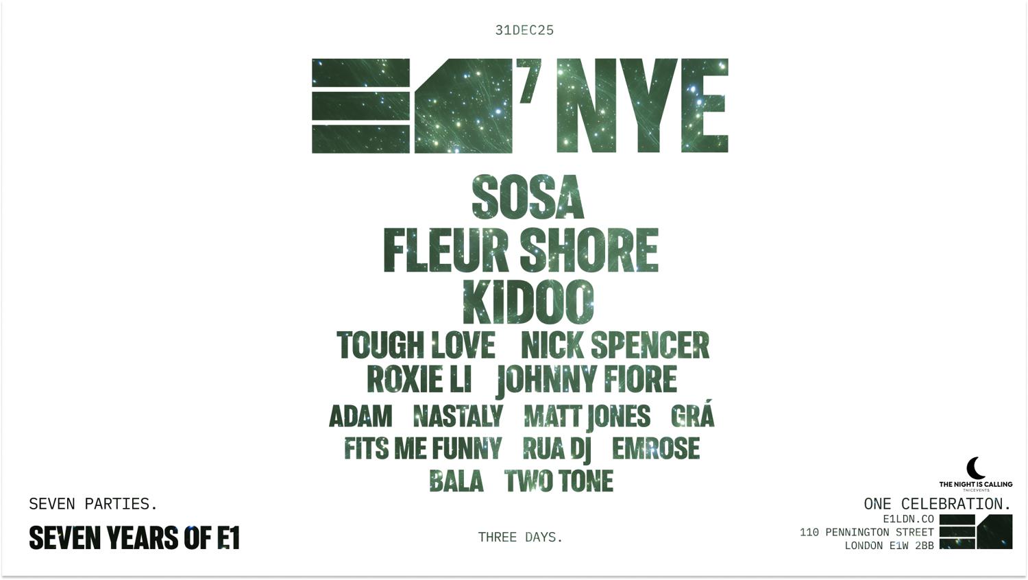 E1⁷ Nye: Sosa, Fleur Shore, Kidoo