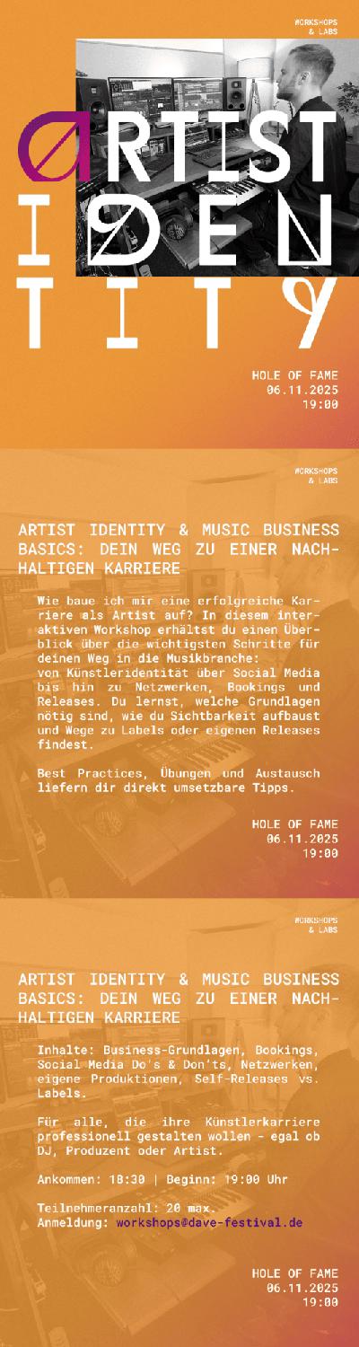Dave Festival: Artist Identity & Music Business Basics: Dein Weg Zu Einer Nachhaltigen Karriere