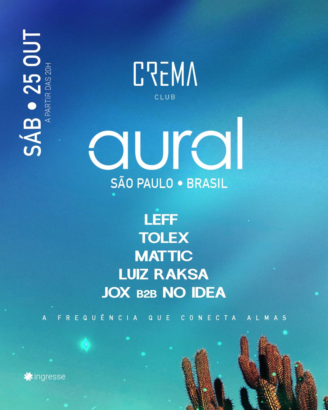 Crema Club Presents Aural - 25.10