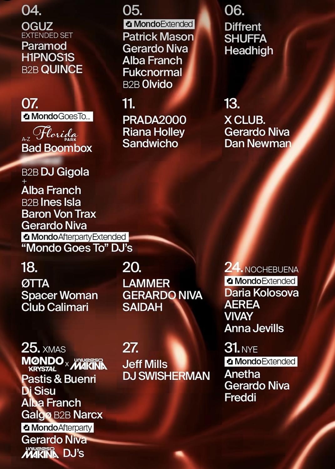 Xmas Mondo Krystal X Universo Makina: Pastis & Buenri / Dj Sisu / Alba Franch / Galgø B2B Narcx