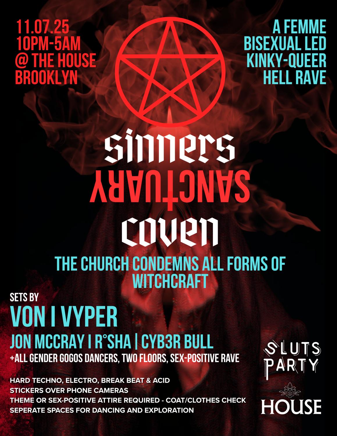 $Luts Party Presents Sinners Sanctuary: Coven (A Femme & Bi Led Queer- Kinky Hell Rave)
