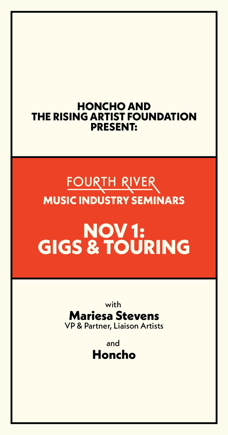 Fourth River Public Music Industry Seminars Session 4: Booking/Touring
