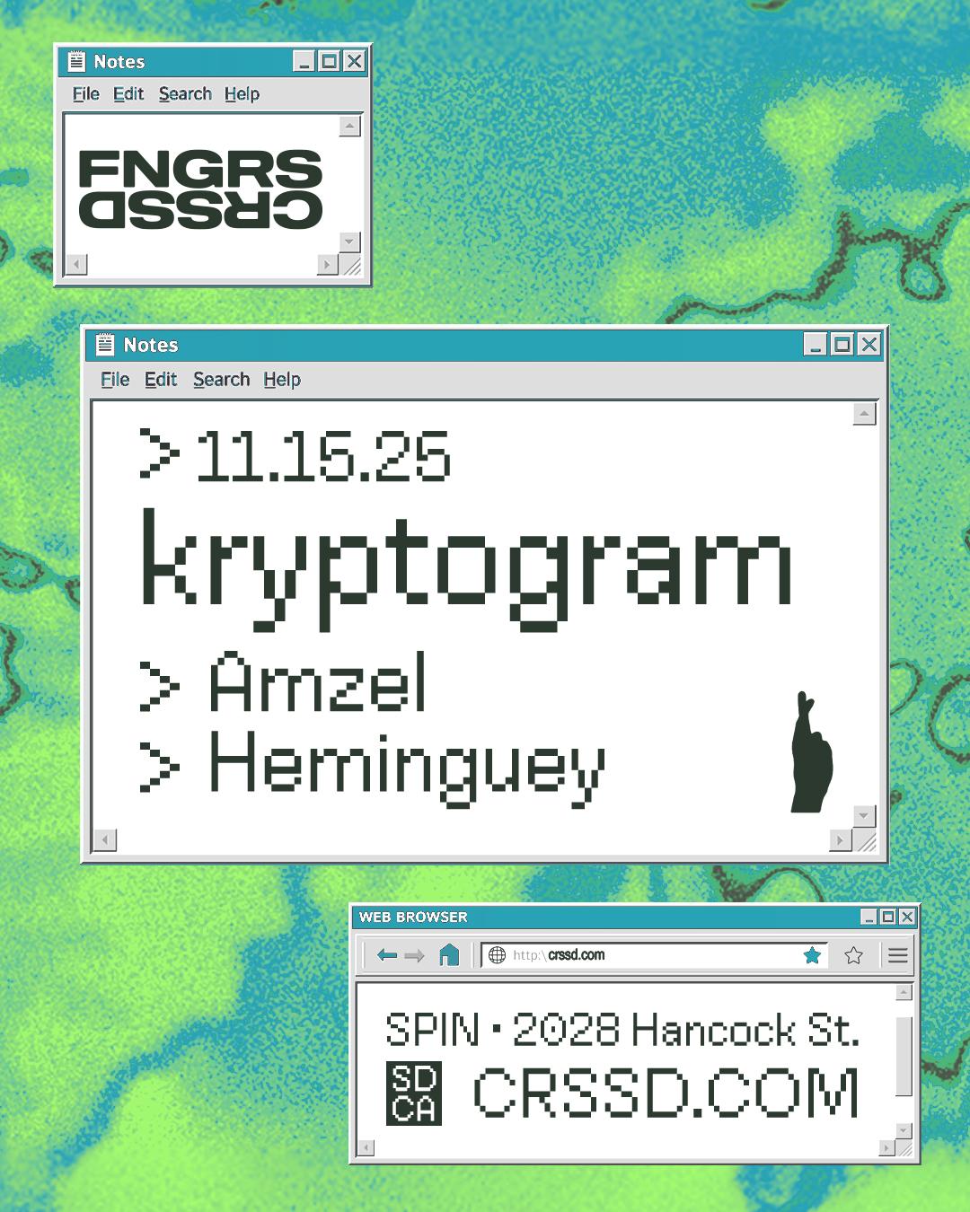 Fngrs Crssd Presents Kryptogram