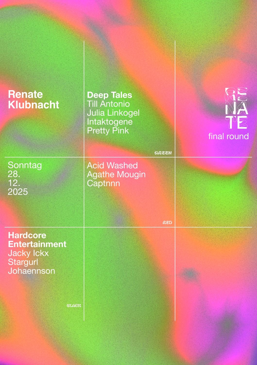 Final Round W Stargurl, Jacky Ickx, Johænsson, Acid Washed, Agathe Mougin, Captnnn, Intaktogene