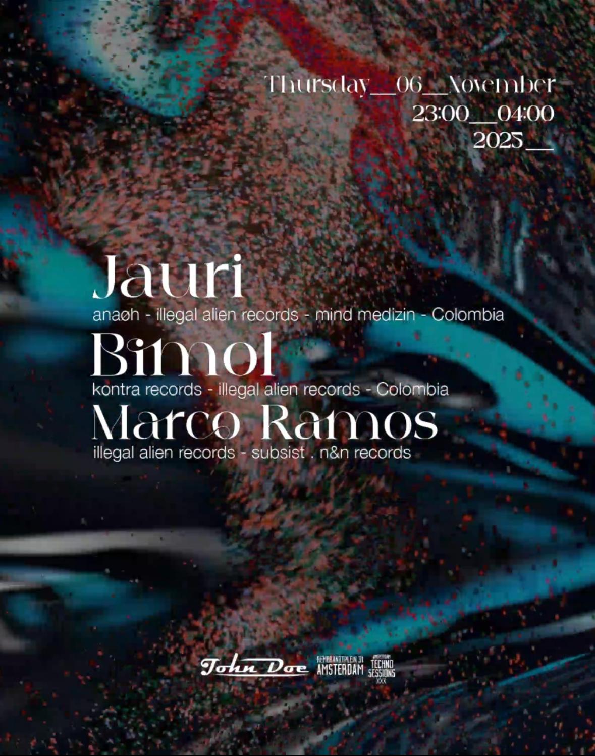 Amsterdam Techno Sessions W/ Jauri (Anaøh) & Bimol (Illegal Alien Records) Colombia