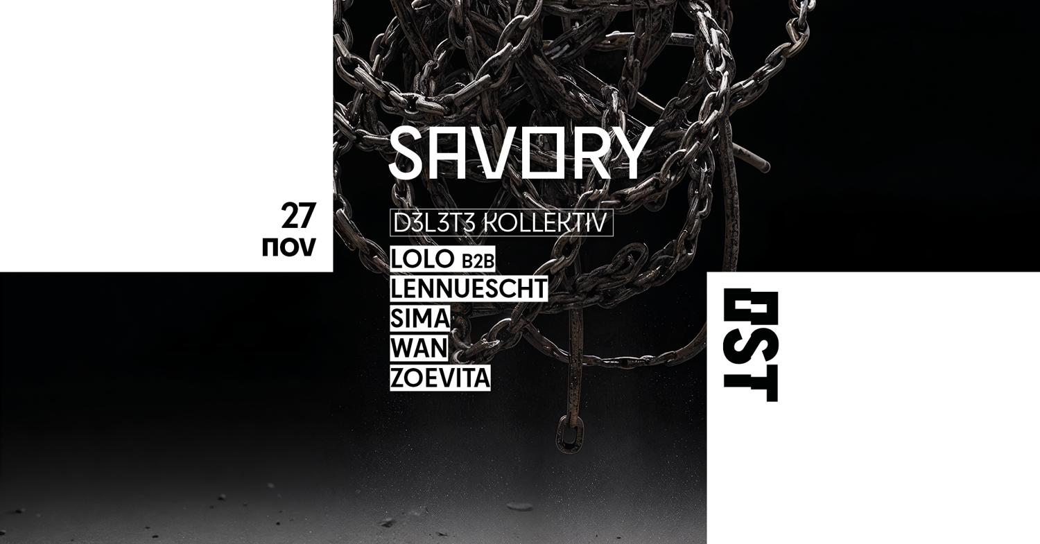 (5€) Savory - Techno Every Thursday