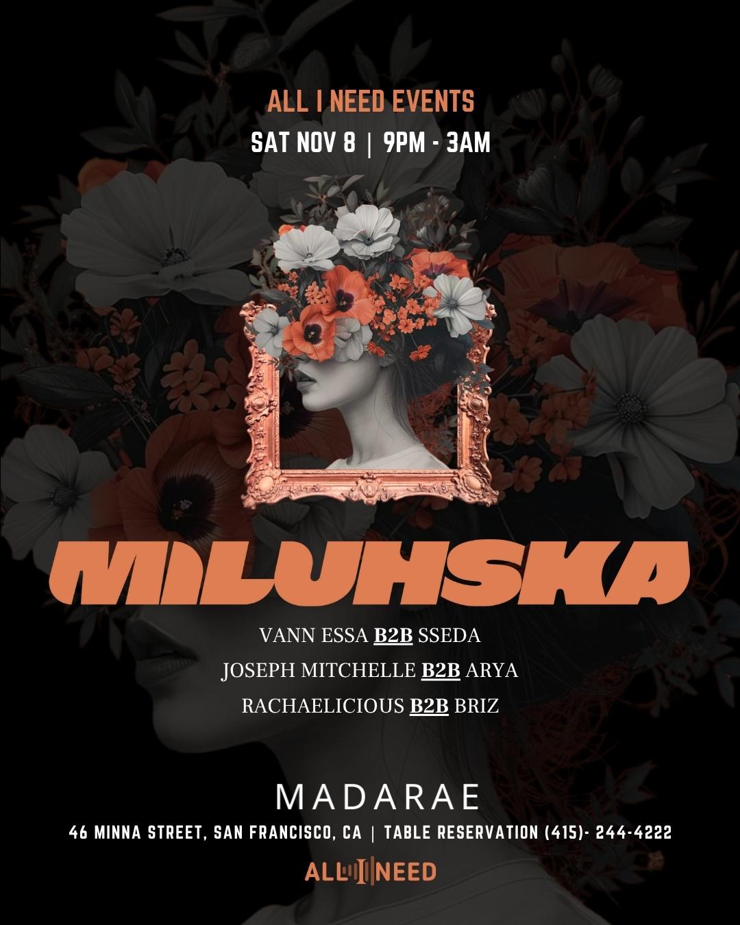 Miluhska [ Afro House, Indie Dance & Latin Pop] At Madarae