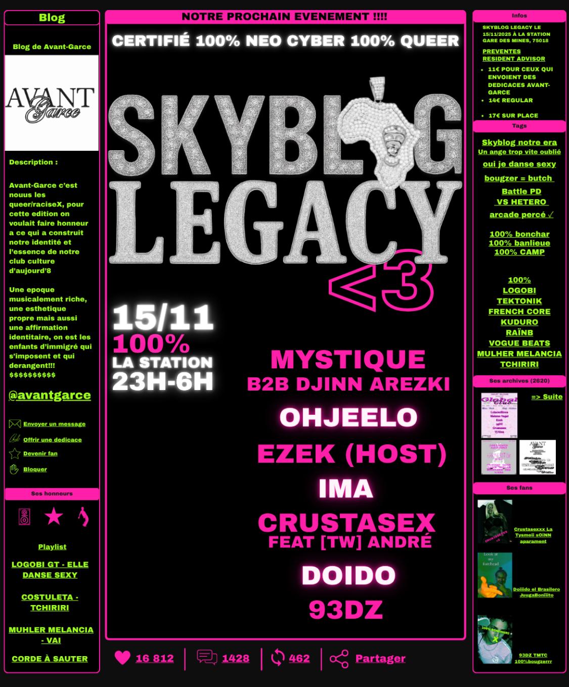Avant-Garce : Skyblog Legacy