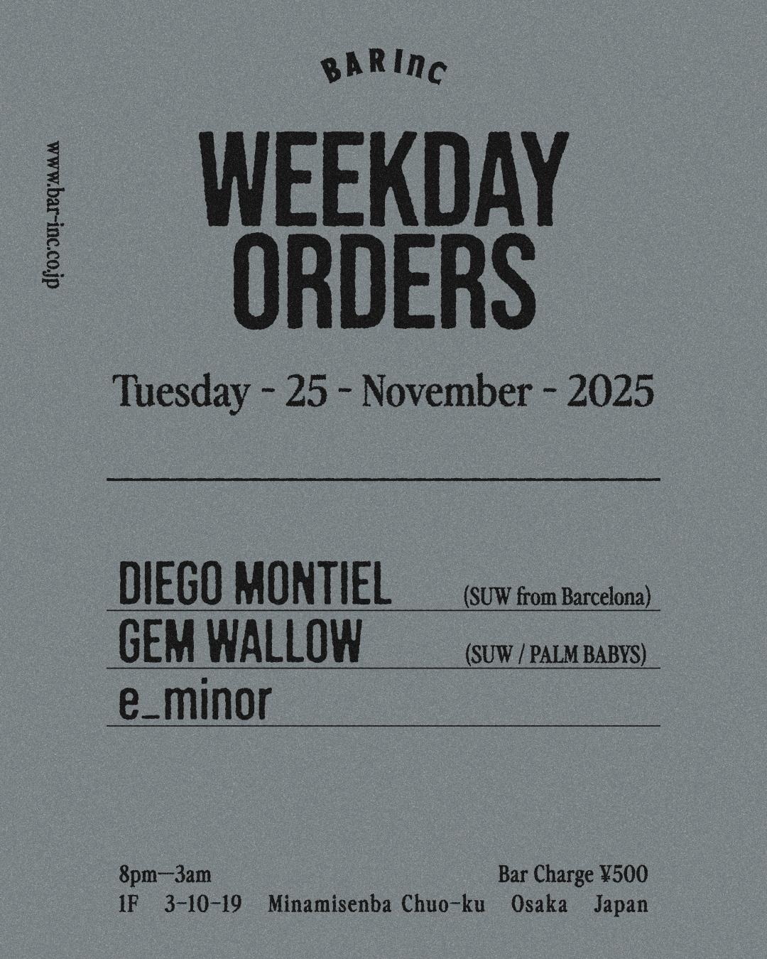 Weekday Orders