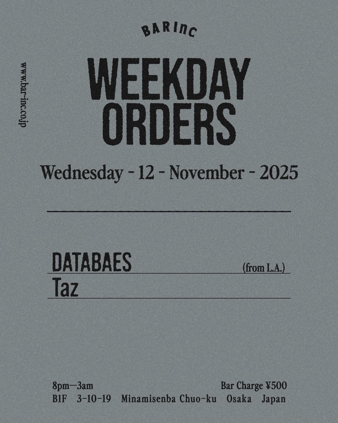 Weekday Orders