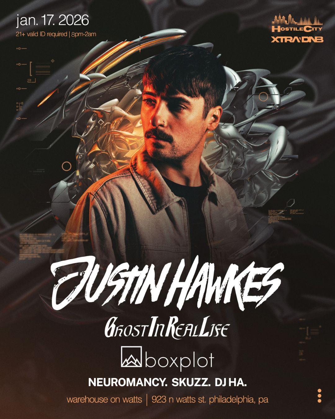 Justin Hawkes With Ghost In Real Life, Boxplot, Neuromancy & Skuzz Presented By Hostile City
