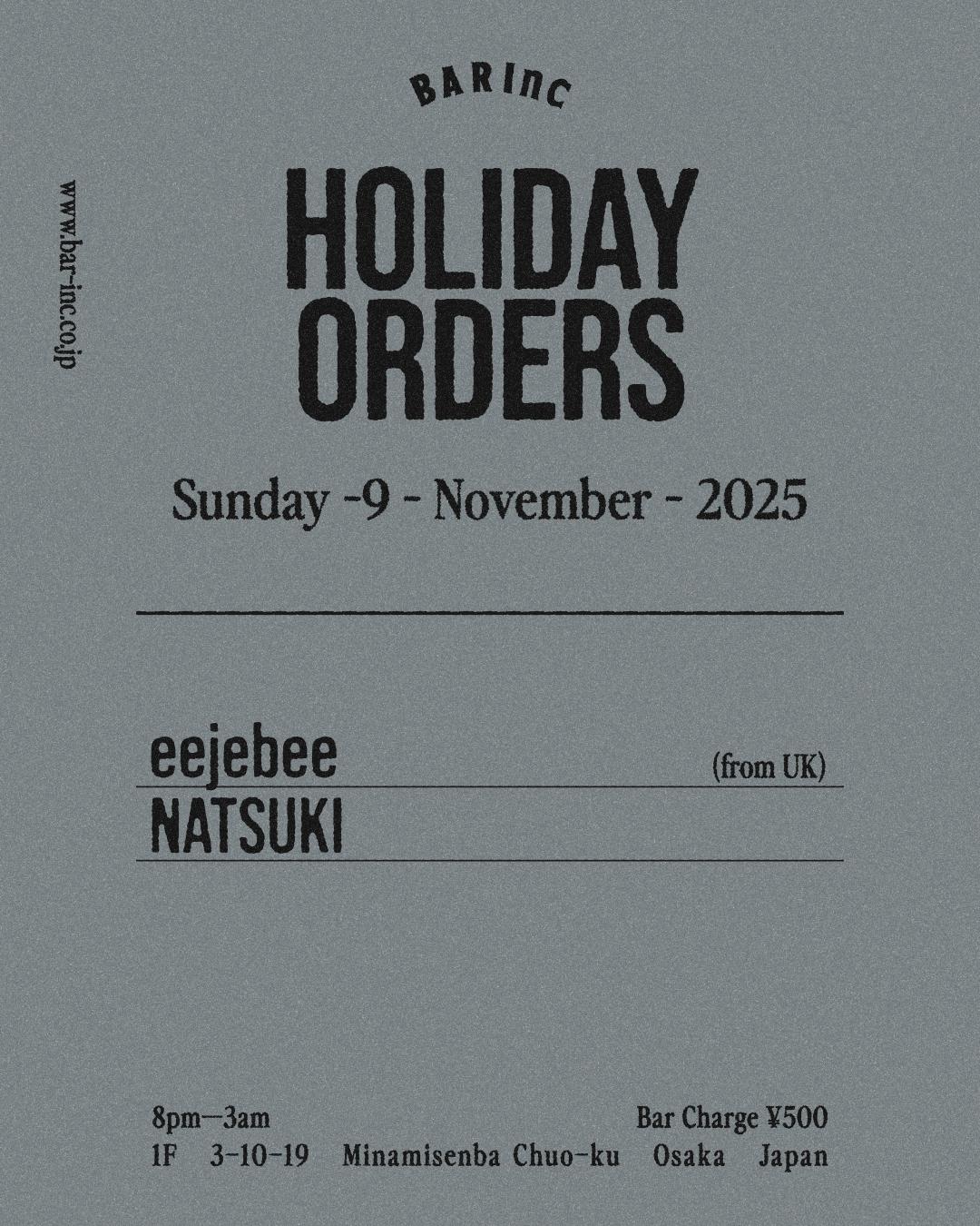 Holiday Orders