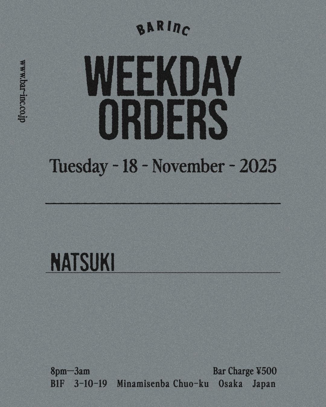 Weekday Orders