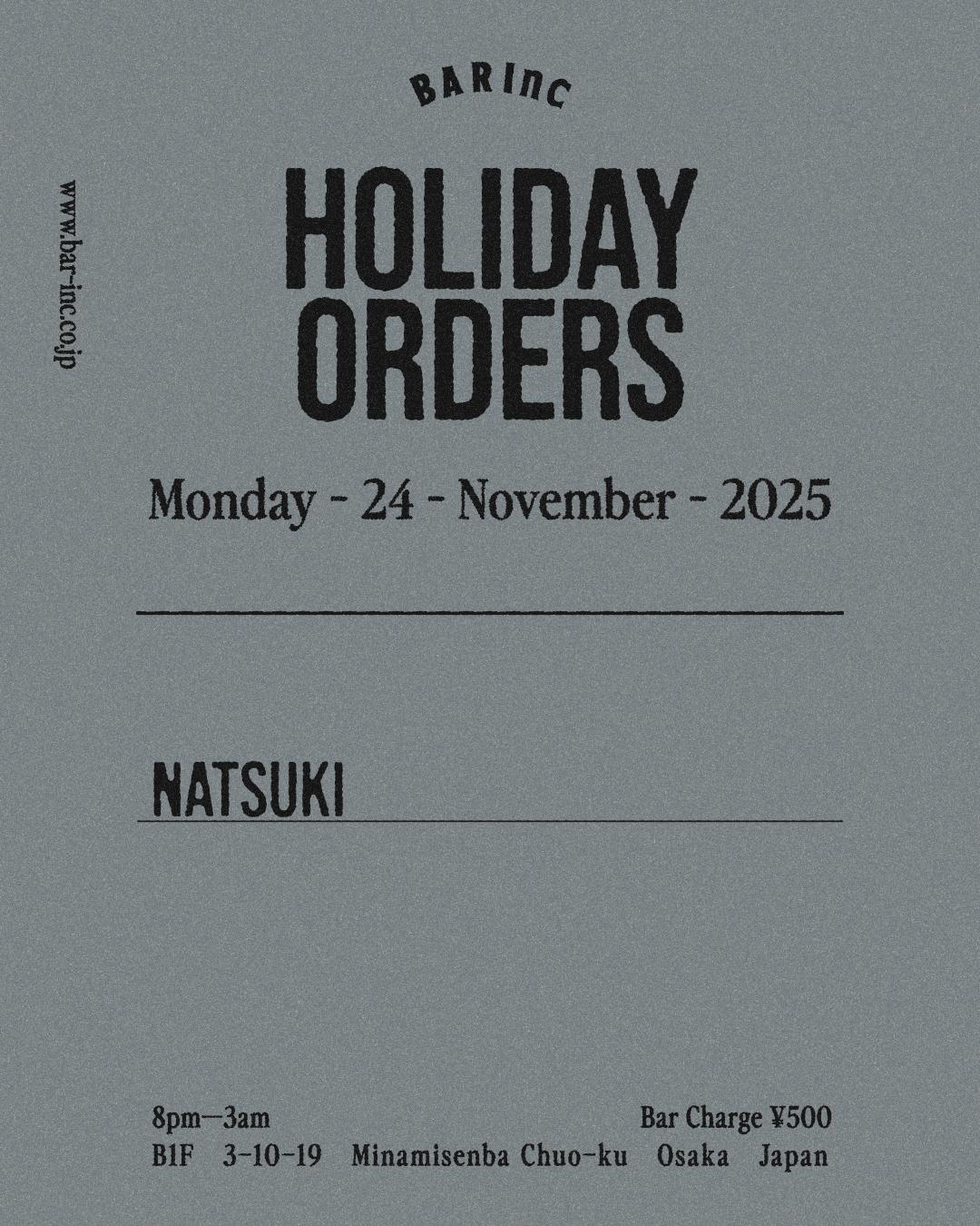 Hoiday Orders