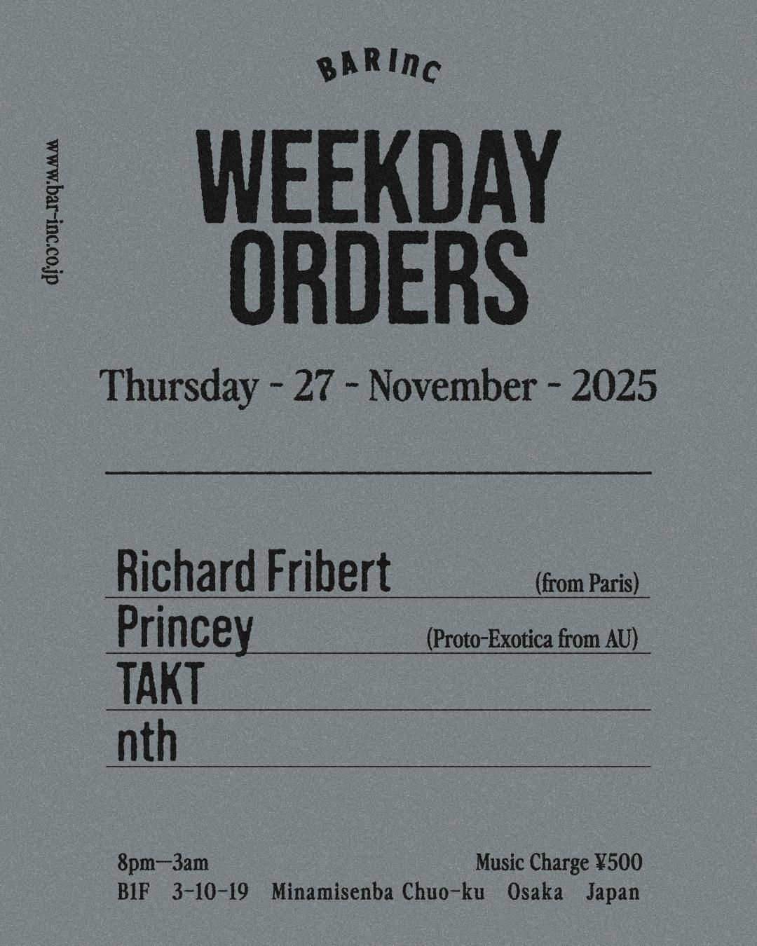 Weekday Orders