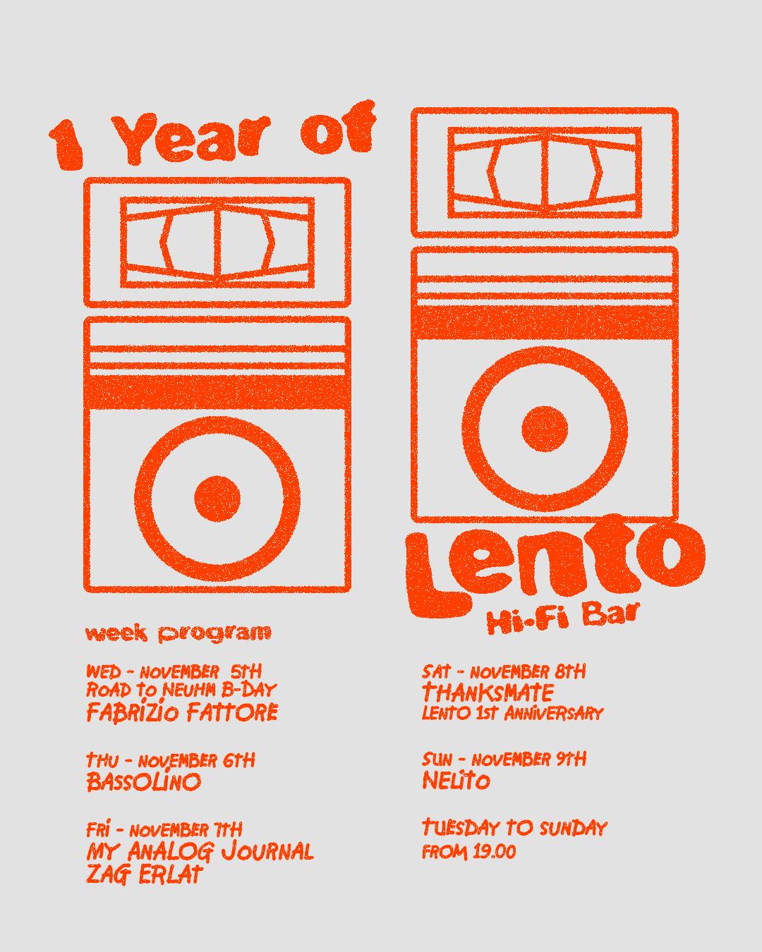 1 Year Of Lento Hi Fi: Thanksmate