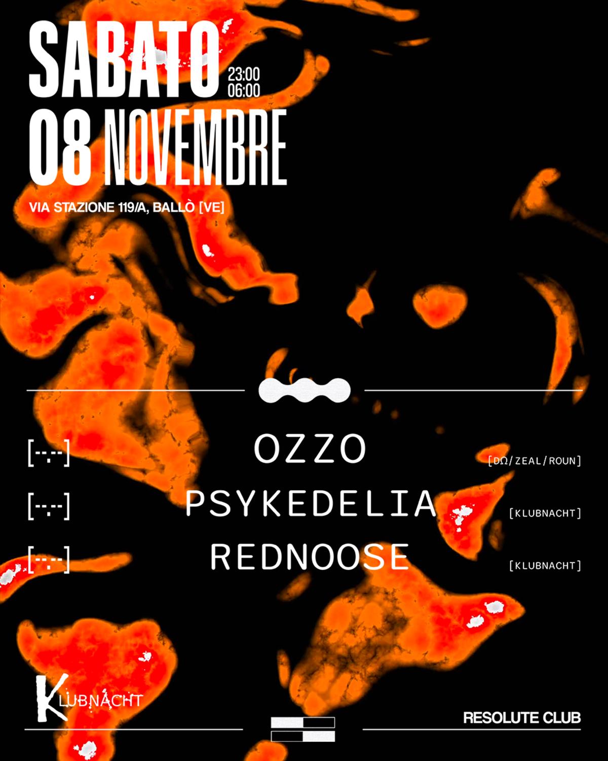 Klubnacht - W/Ozzo, Psykedelia, Rednoose