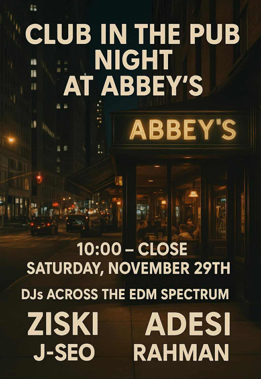 Club In The Pub Night At Abbey'S