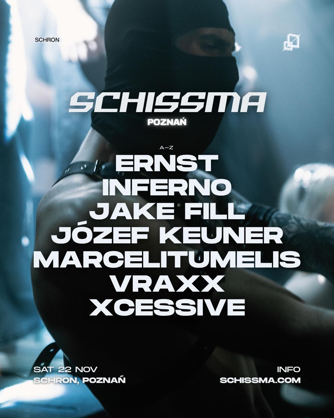 Schissma: Poznań (Schron) – 22.11.2025 | Jake Fill, Inferno & More