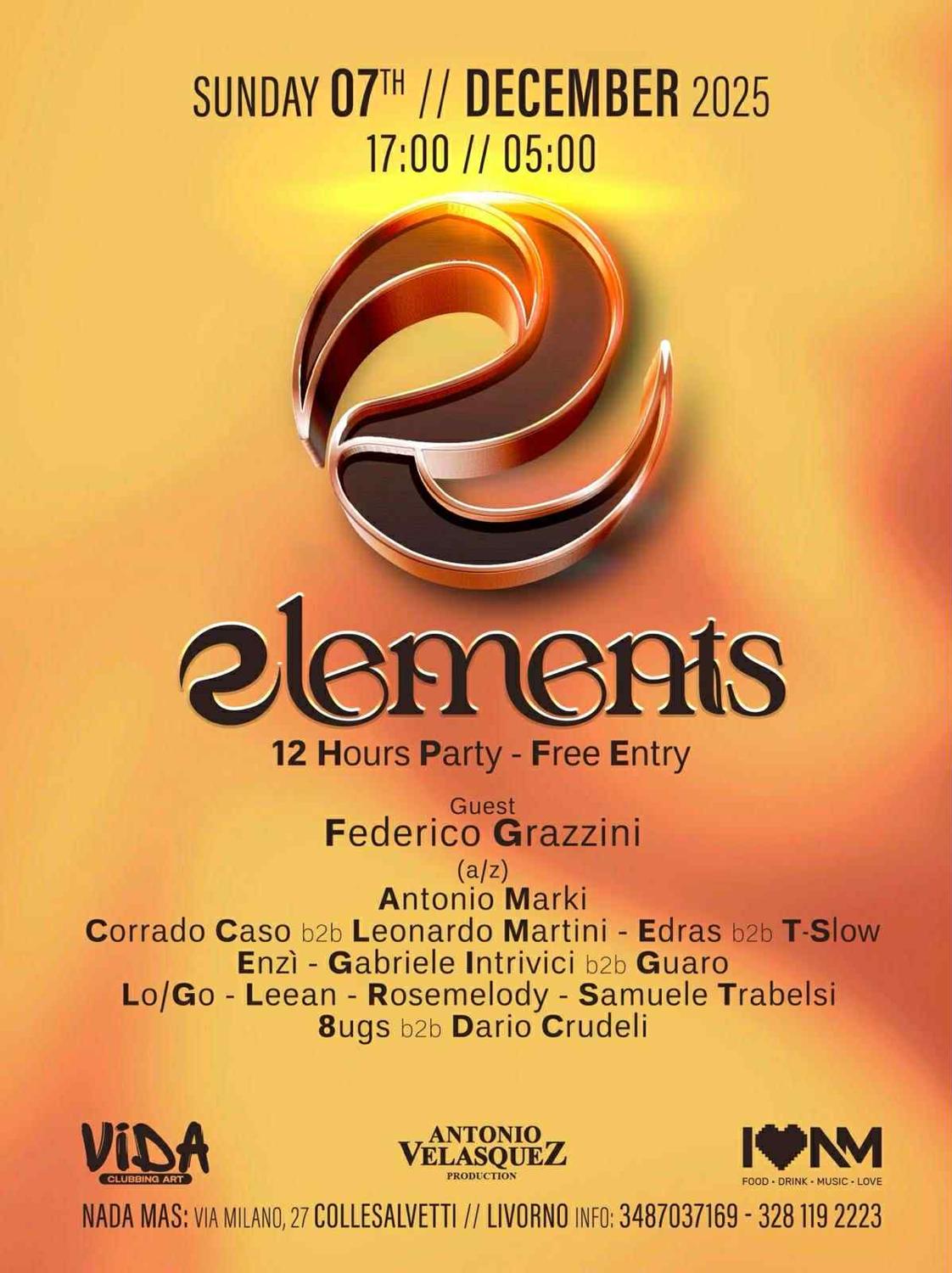 Elements - 12 Hours Party - Free Entry