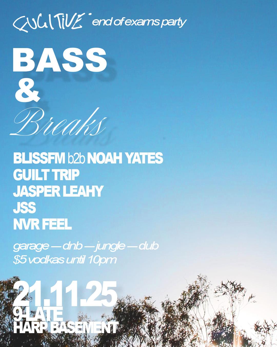 Fugitive Presents: Bass And Breaks - 21.011.25 At Harp Hotel Basement