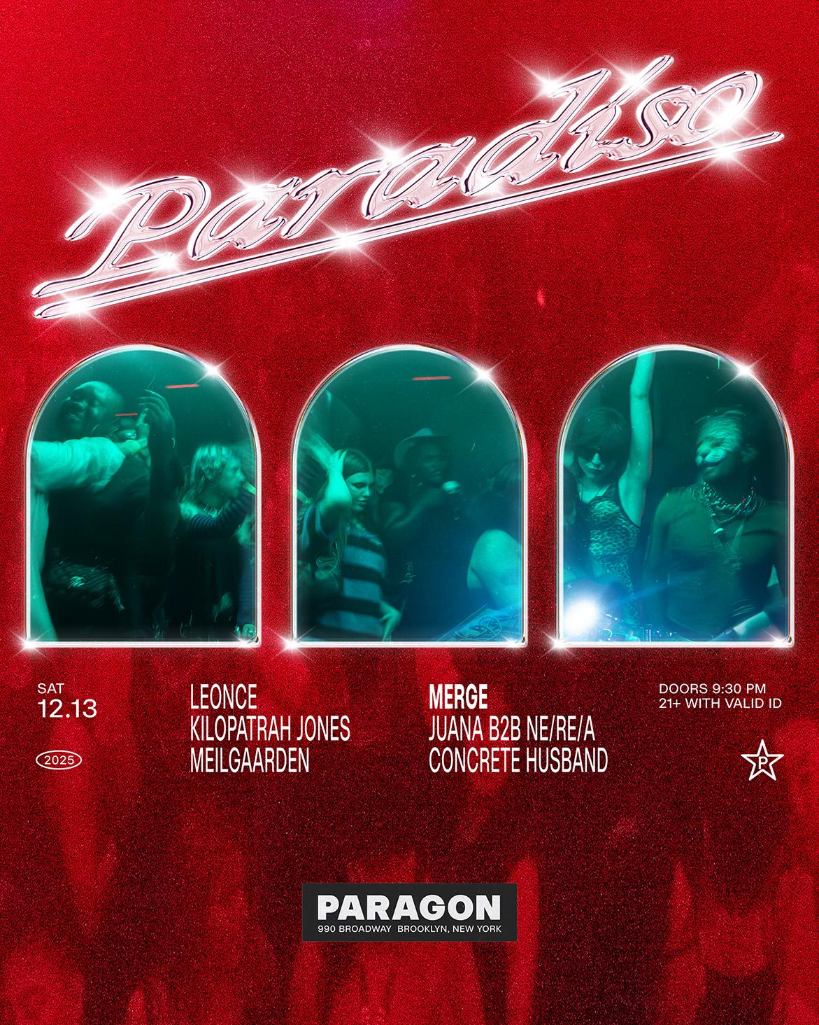 Paradiso: Leonce, Kilopatrah Jones, Meilgaarden + Merge