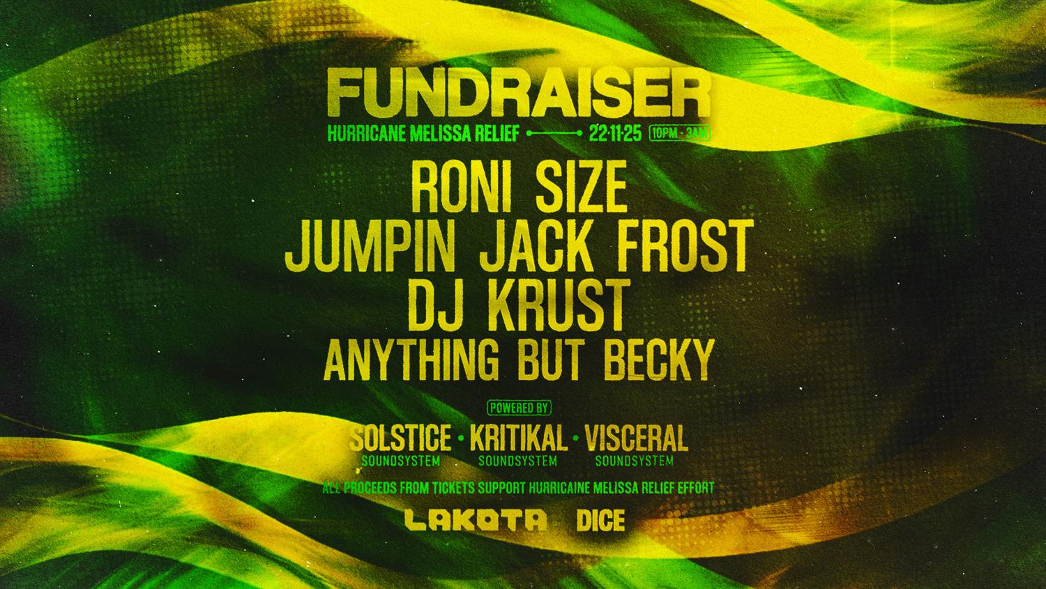 Hurricane Melissa Fundraiser With Roni Size + More