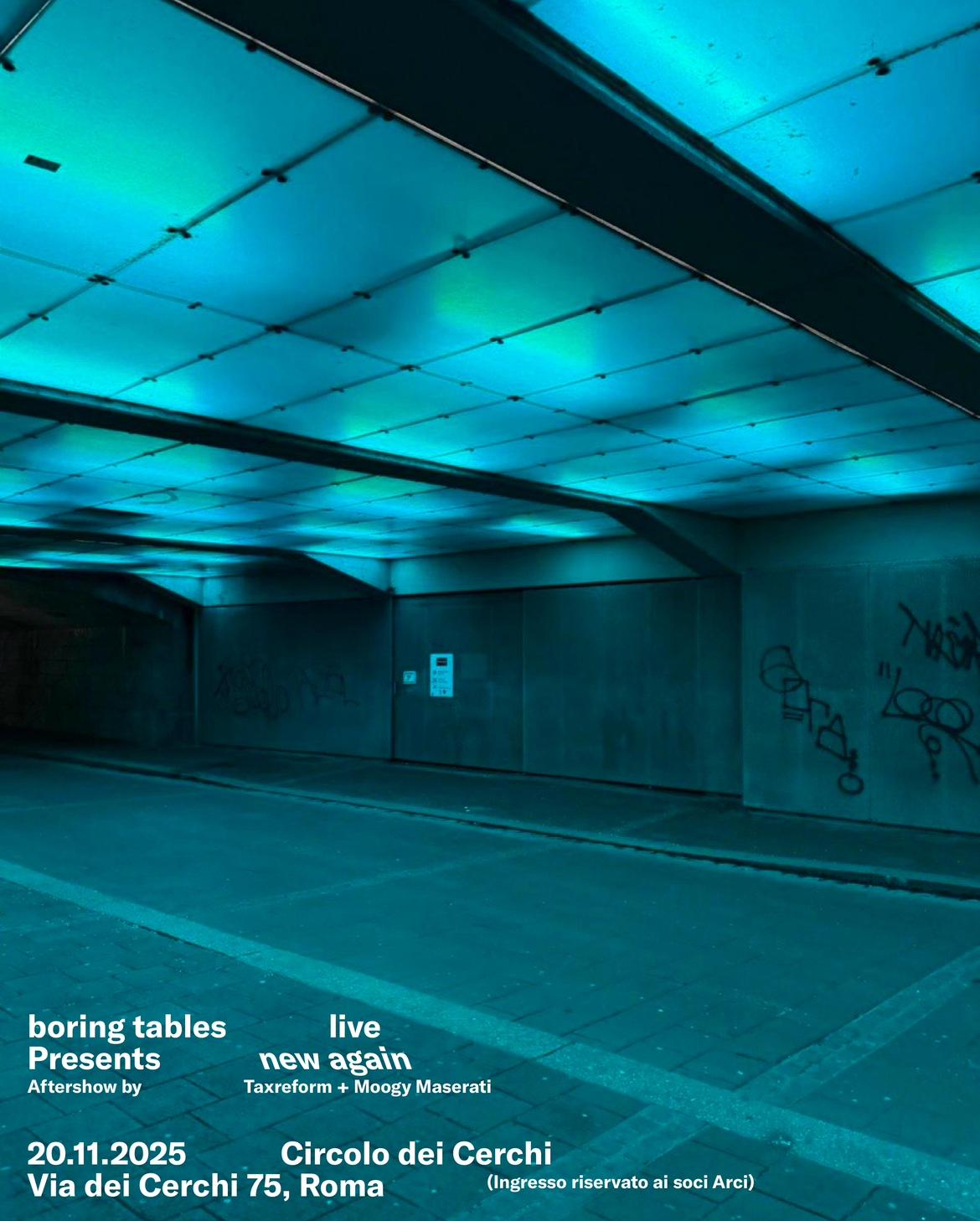 Boring Tables Live + Taxreform + Moogy. Maserati