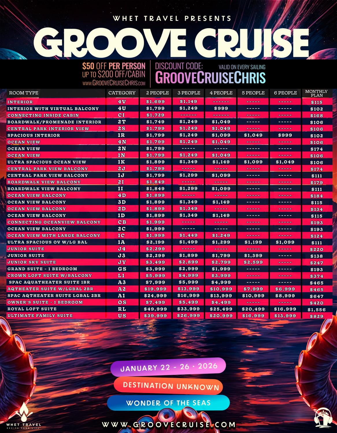 Groove Cruise Miami 2026 - Ambassador Code Groovecruisechris