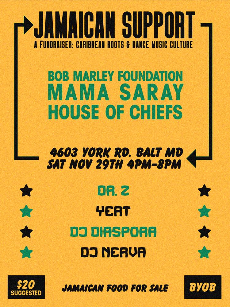 Jamaican Support, A Fundraiser: Caribbean Roots & Dance Music Culture