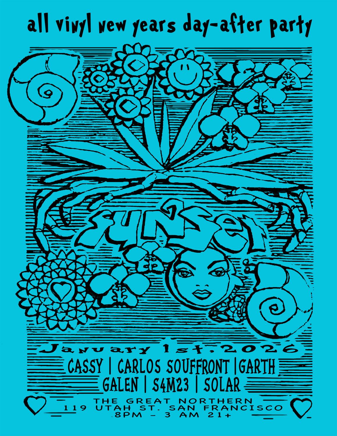 All-Vinyl Sunset Sound System New Years Day After-Party W/ Cassy, Carlos Souffront & More