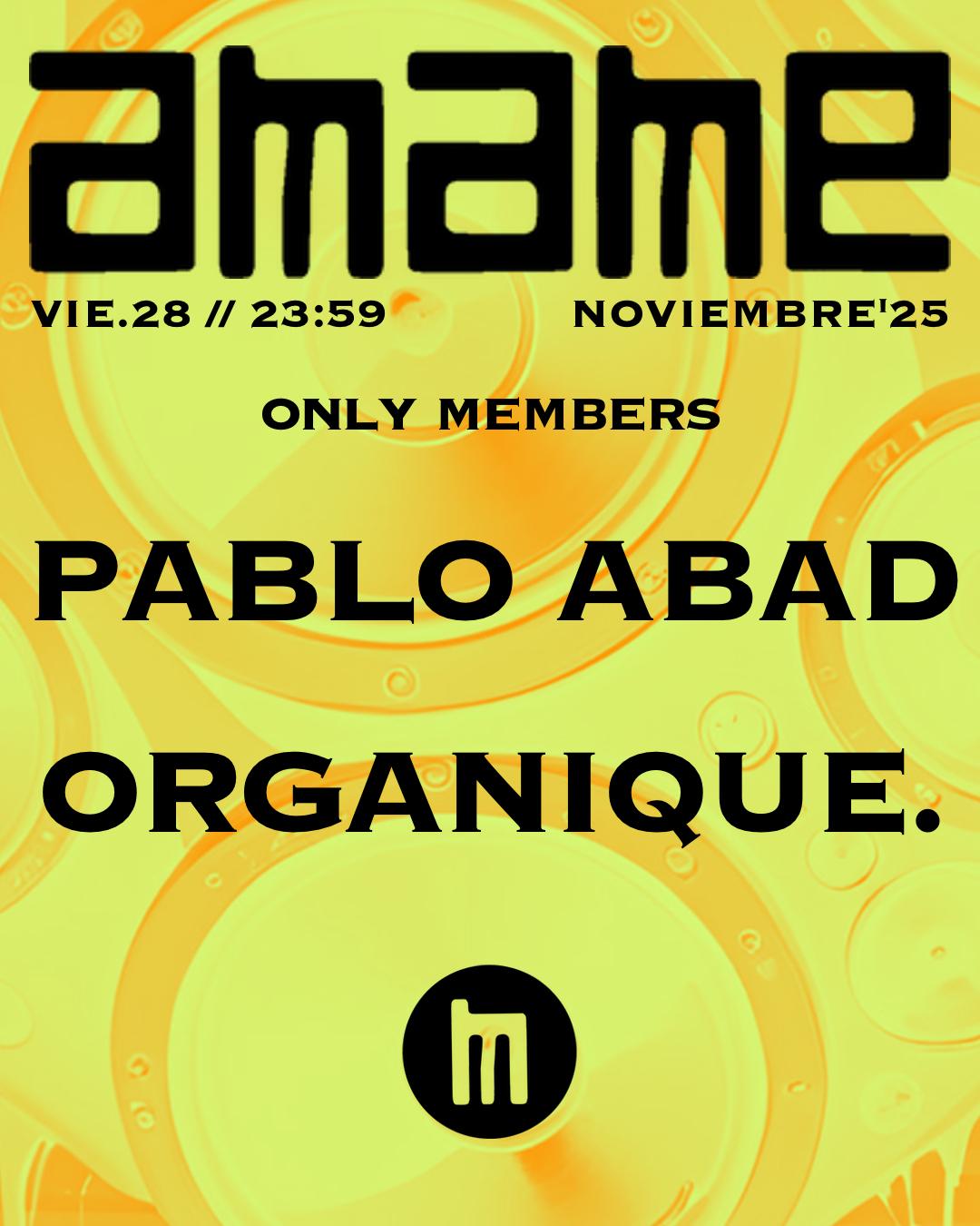 A.M.A.M.E - Vie 28 - Pablo Abad - Organique. - Undergroud Experience