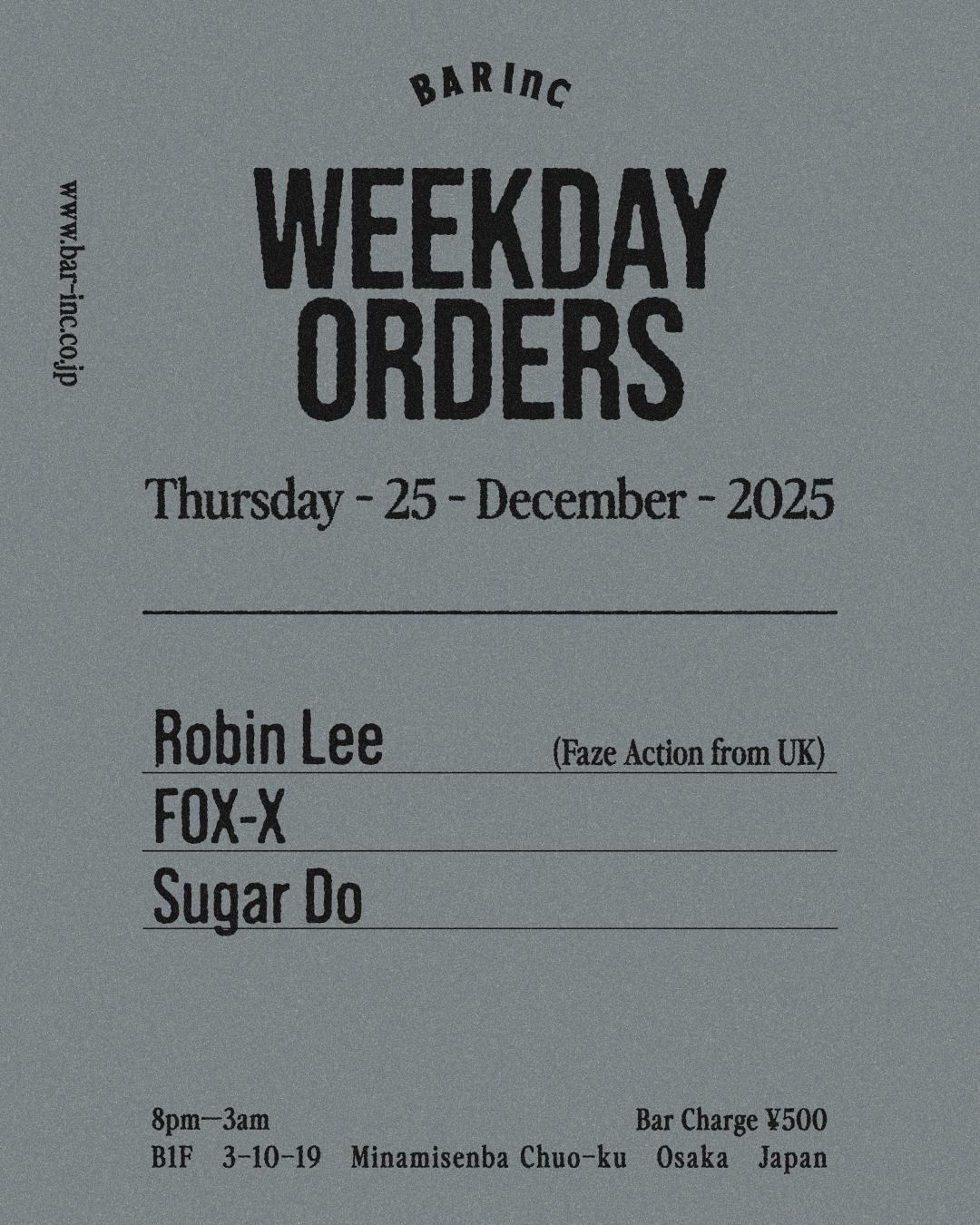 Weekday Orders