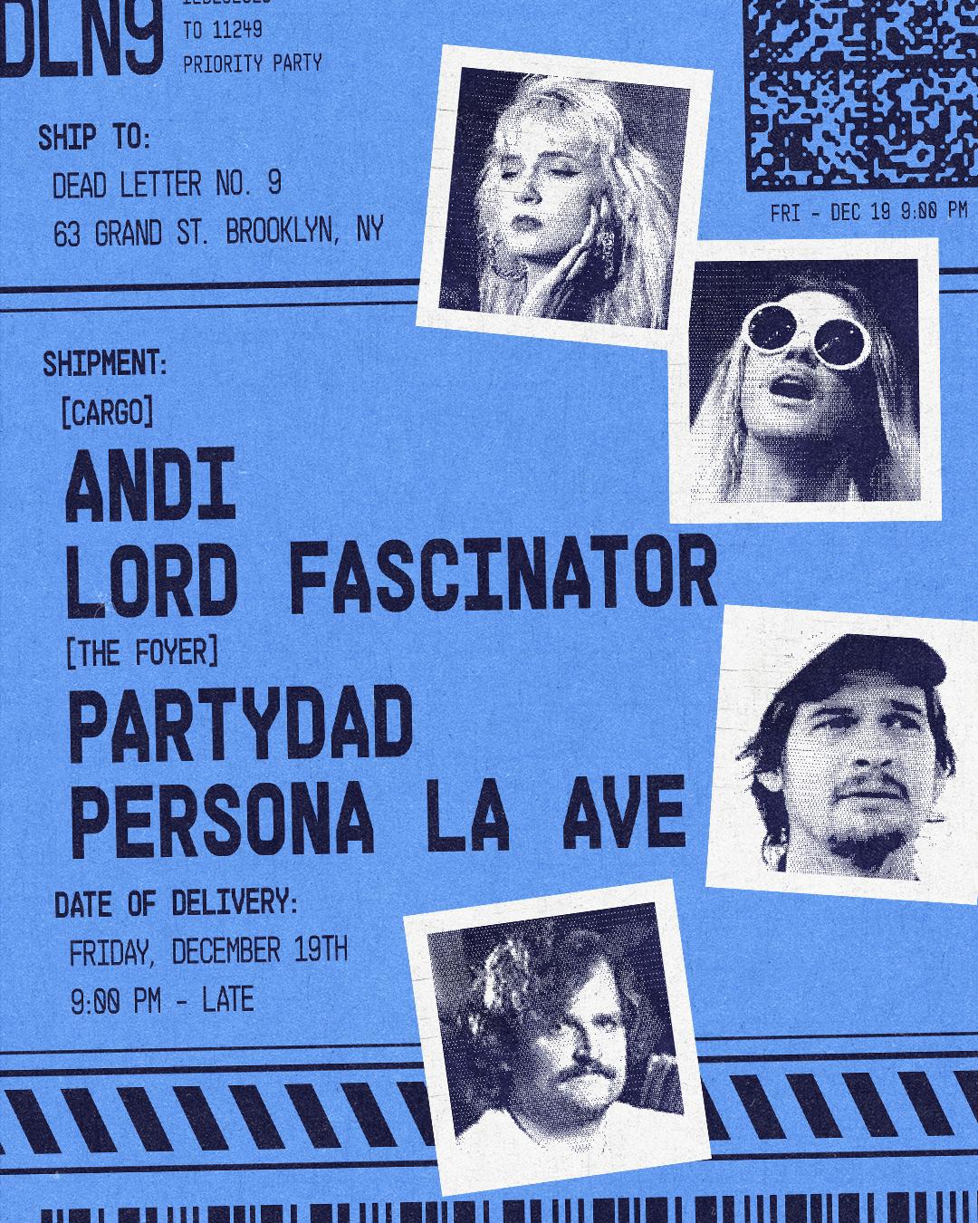 Andi, Lord Fascinator, Party Dad, Persona La Ave - Dead Letter No.9