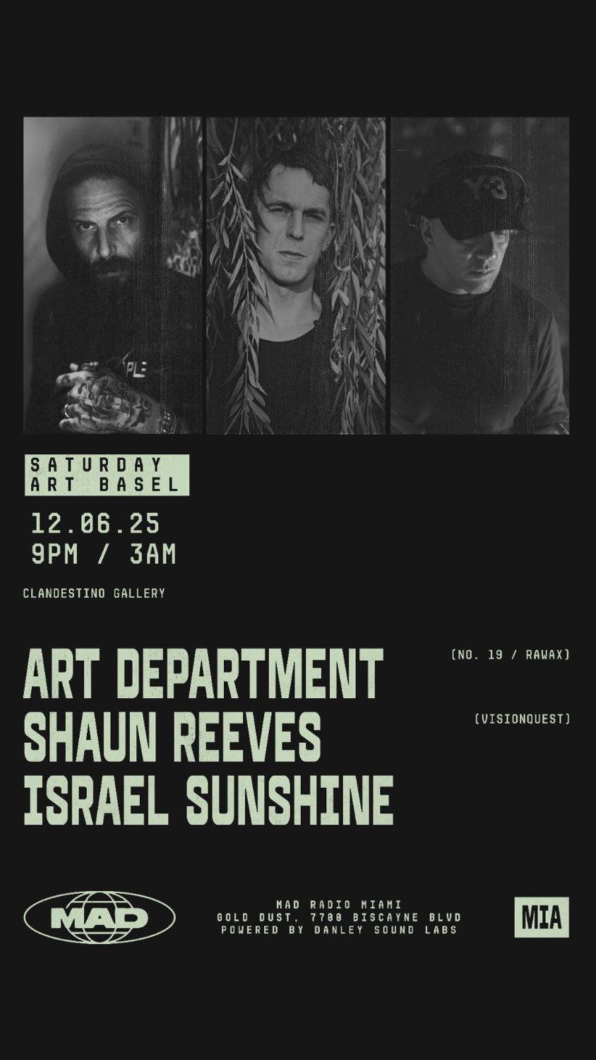 Art Basel / Clandestino Gallery: Art Department, Shaun Reeves, Israel Sunshine
