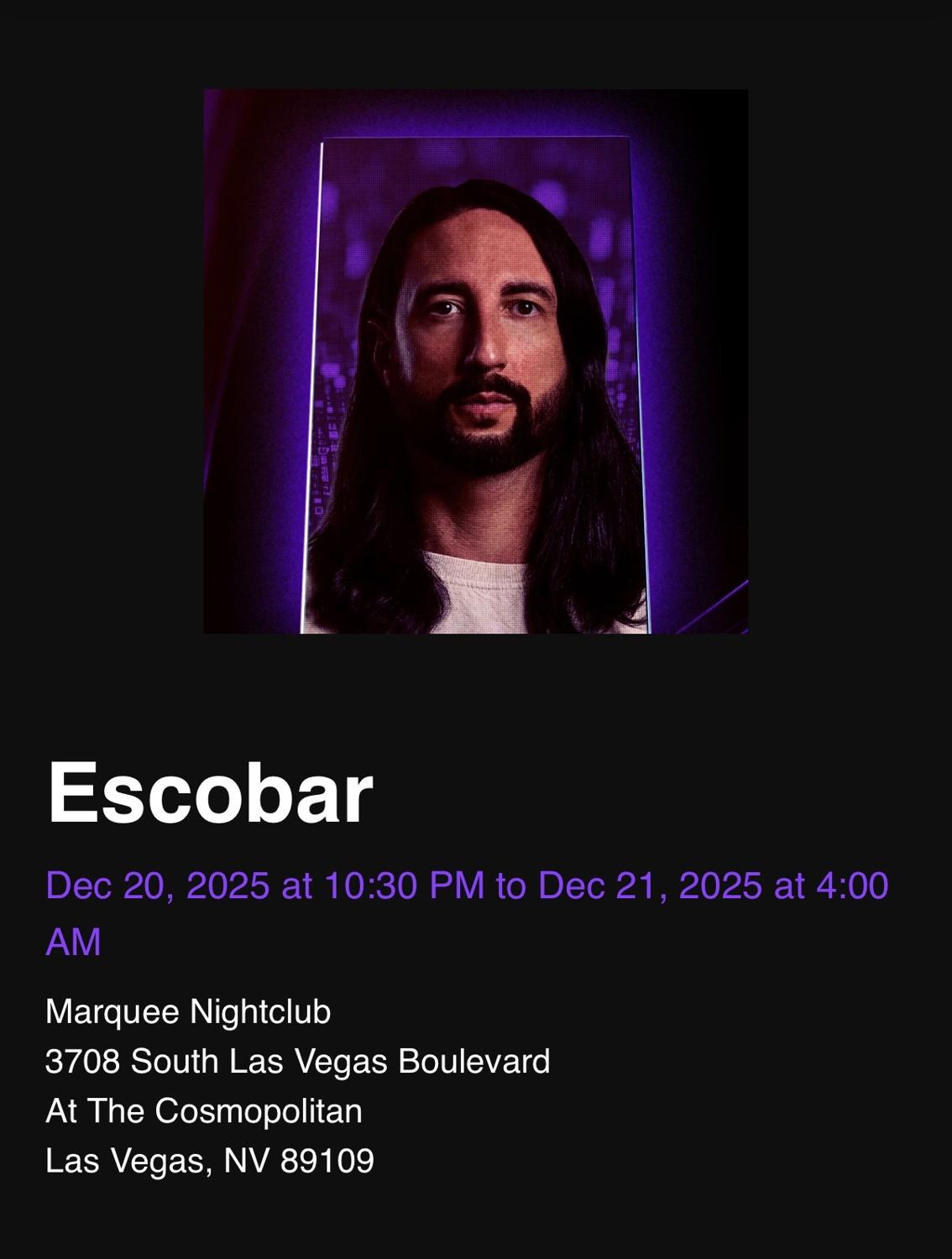 Escobar At Marquee Las Vegas