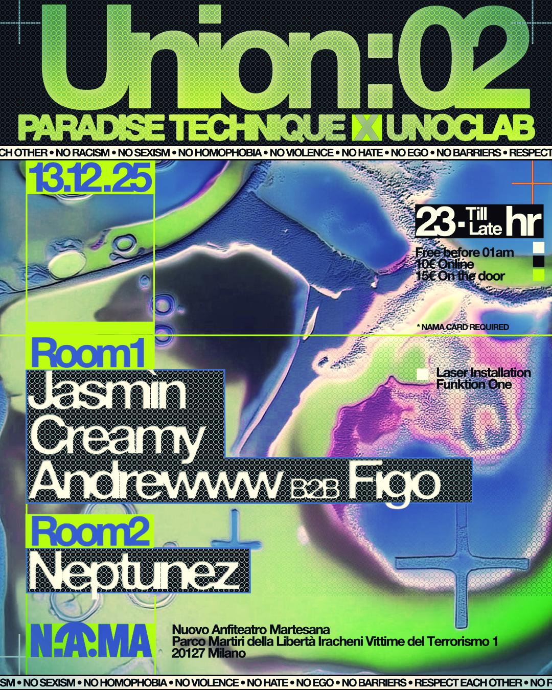 Paradise Technique W/Jasmìn (Hessle Audio) + Room 2 By Neptunez / Free Entry With Rsvp Till 01