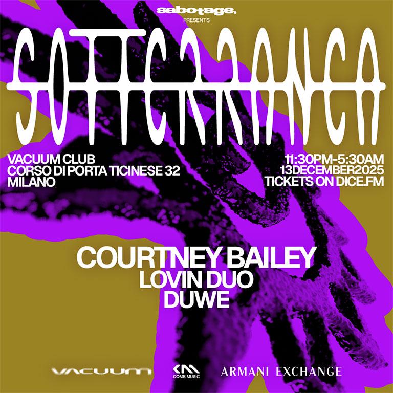 Sabotage Presents Sotterranea W/Courtney Bailey