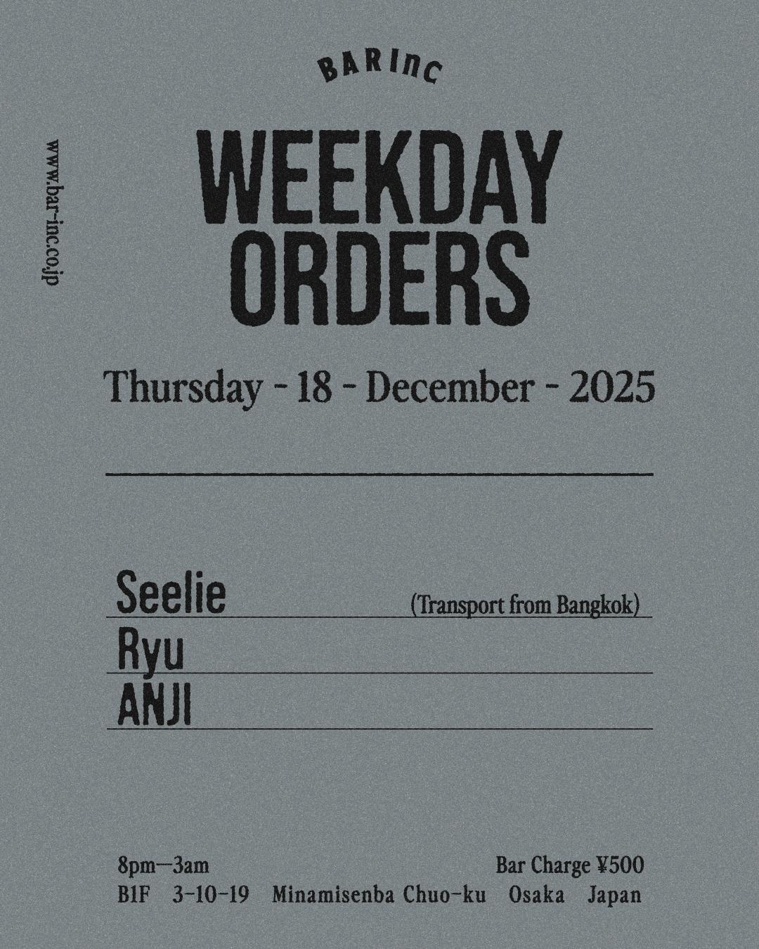 Weekday Orders